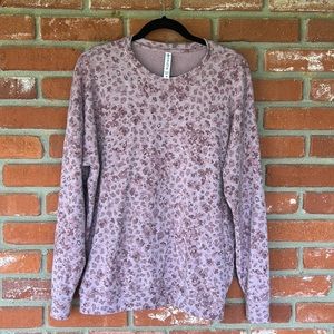 Athleta studio to street sweatshirt splatter camo purple Medium